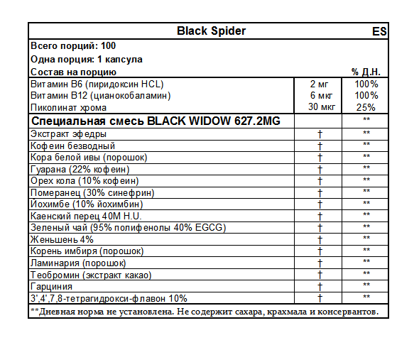 Black Spider 25 описание